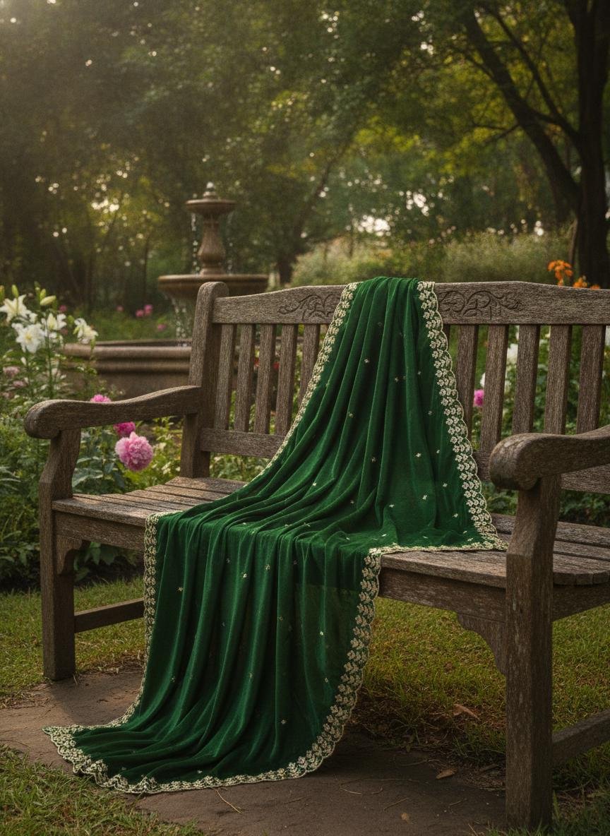 Green Organza Embroidered Lehenga Choli – Custom Made to Measure - Image 7