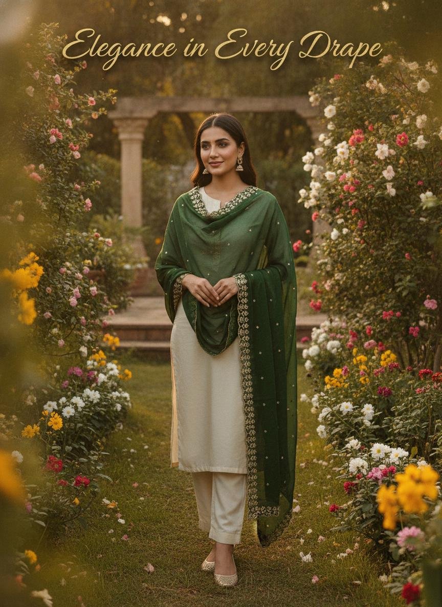 Green Organza Embroidered Lehenga Choli – Custom Made to Measure - Image 9
