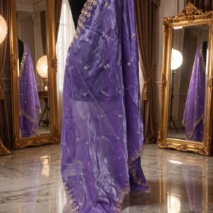 Emerald Organza Embroidered Lehenga Choli – Custom Made to Measure