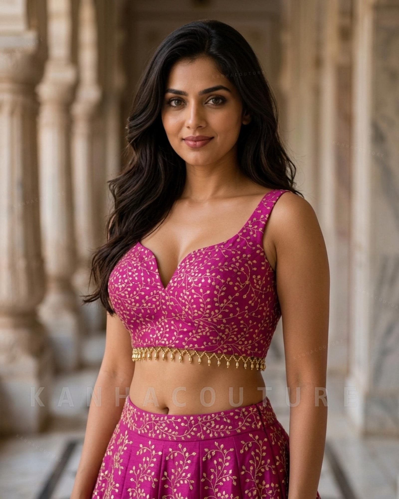 Fuchsia Embroidered Lehenga Choli (Design 2) – Custom Made to Measure