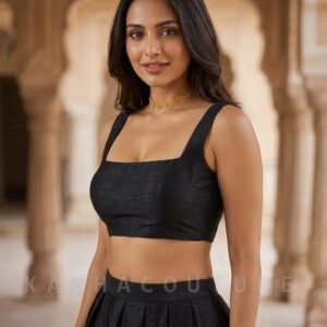 Black Silk Lehenga Choli – Custom Made to Measure