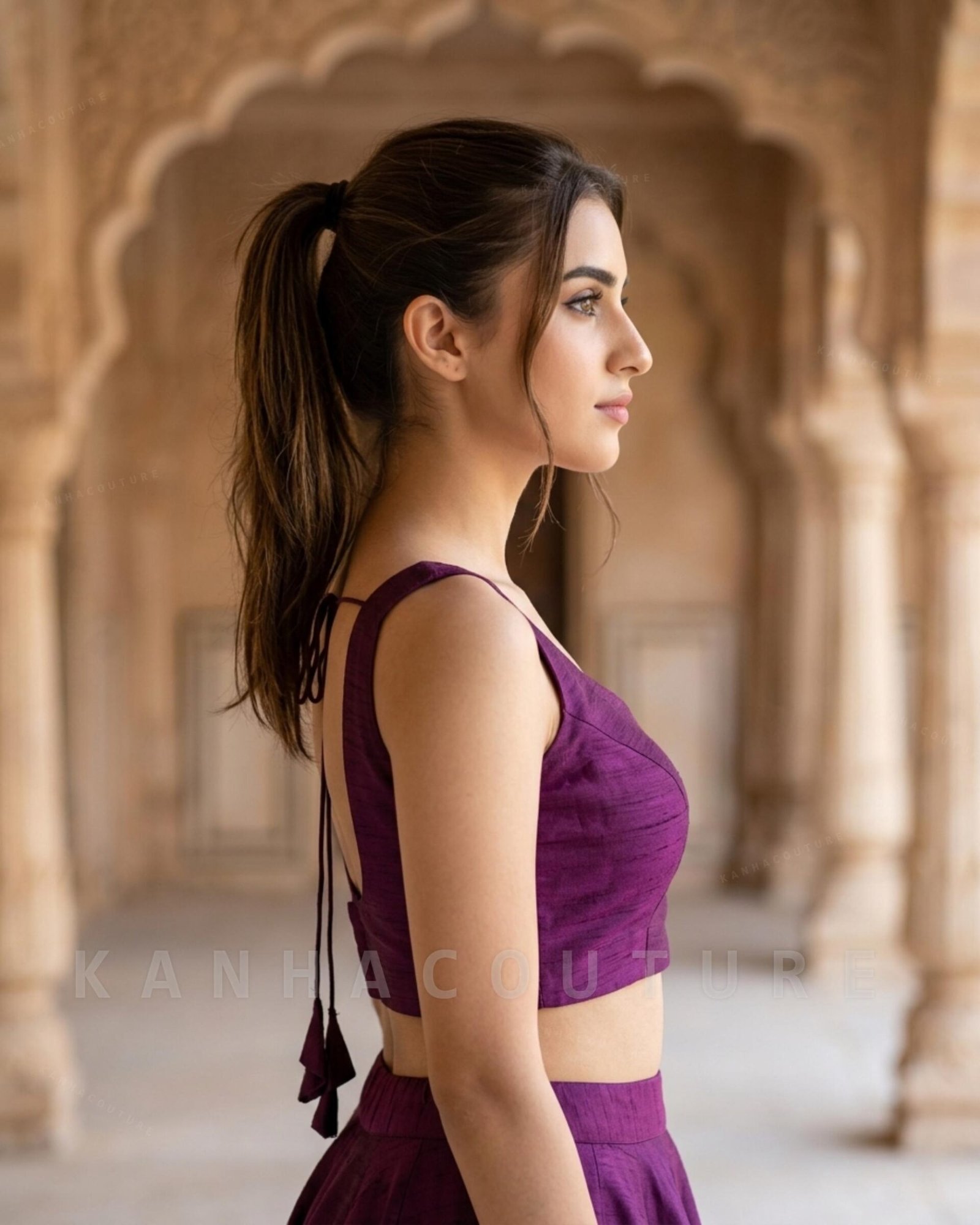 Raw Silk Lehenga Choli (Design 2) – Custom Made to Measure - Image 4