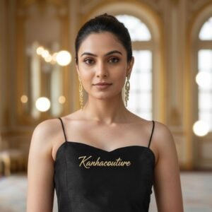 Black Blended Silk Saree Blouse – Custom Made to Measure